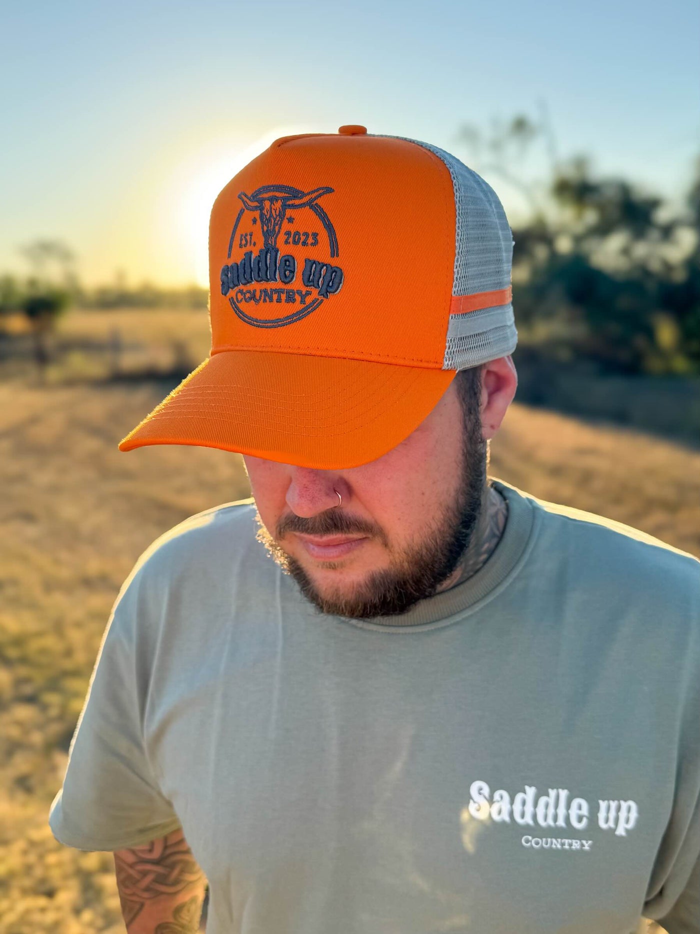 Signature Orange & Grey Trucker Cap