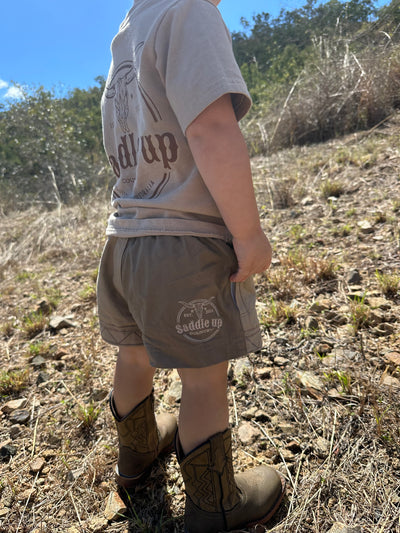 Kids Signature Brown Rugby Shorts