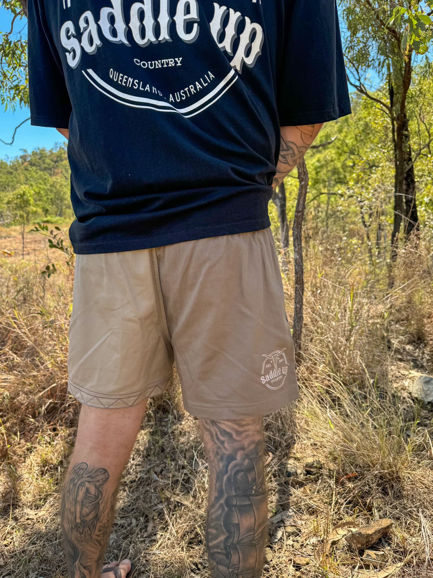 Mens Signature Brown Rugby Shorts